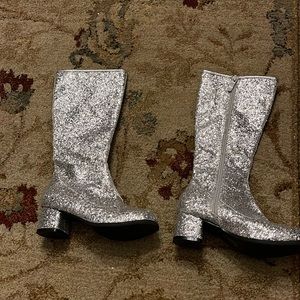 Silver gogo boots